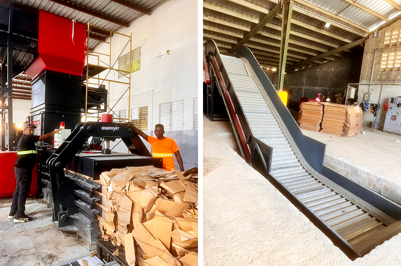 ENERPAT Fully Automatic Horizontal Baler Used for Waste Recycling in Dominica