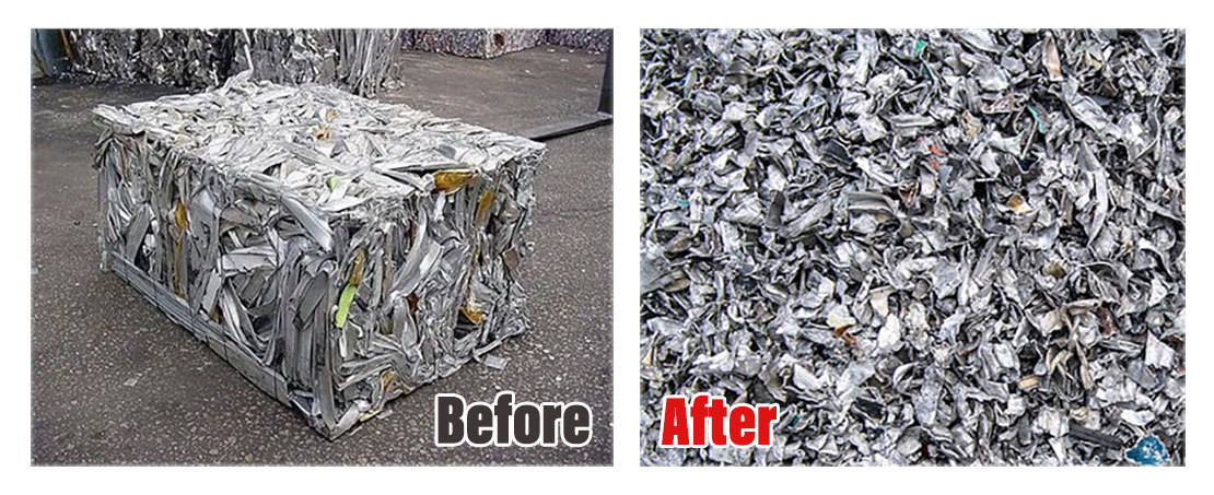 MetaChip Shredder for Aluminum Briquetes