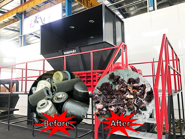 How effectively does a scrap metal shredder process scrapped oil filters